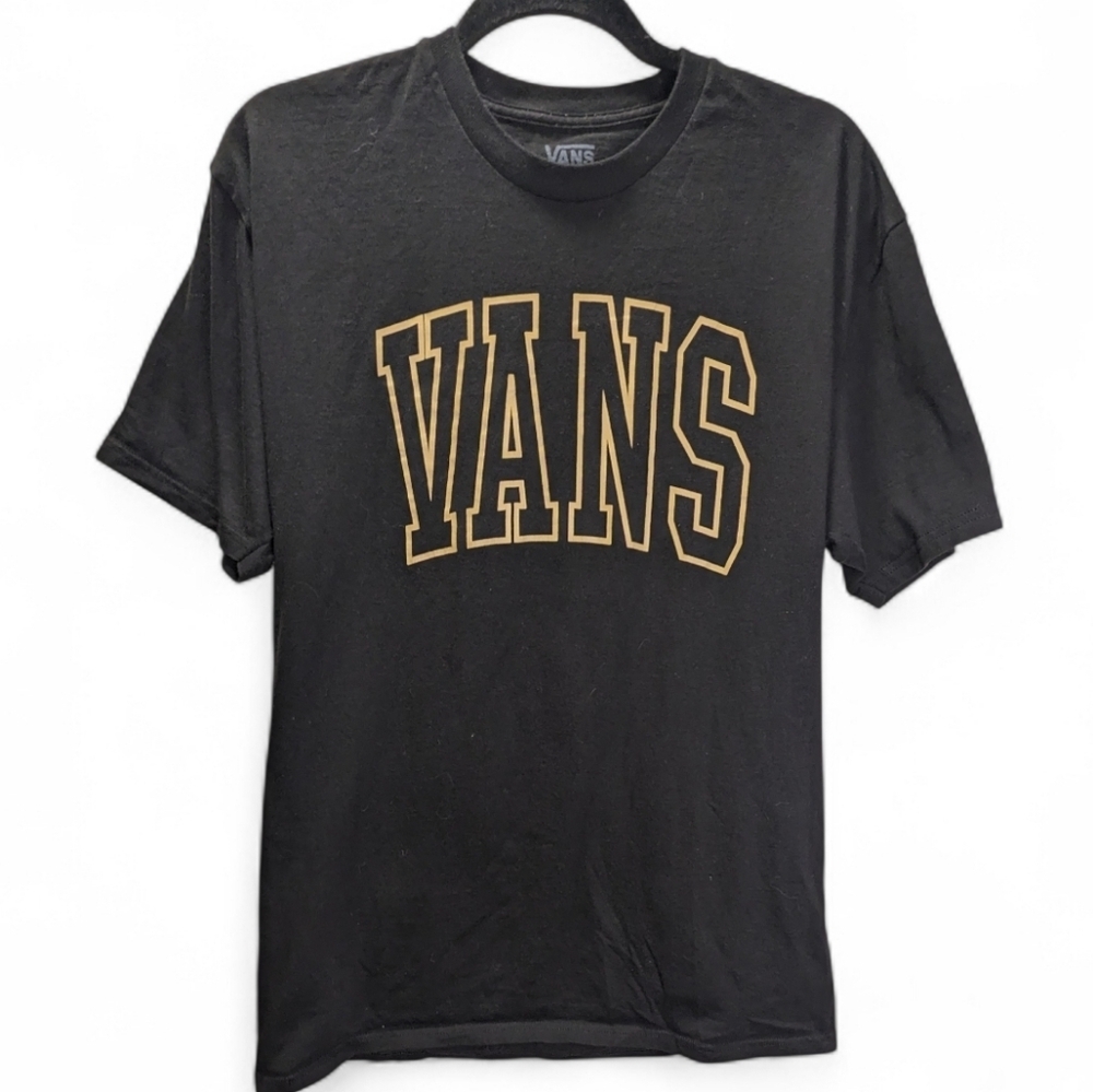 Vans Men's Black Tee with Gold Logo Casual Gorp core Size L